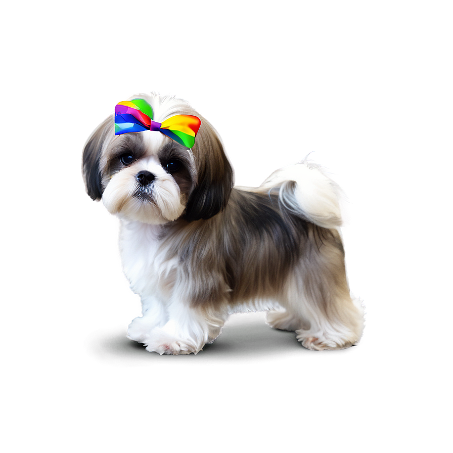 Shih Tzu With Colorful Background Png Bux83