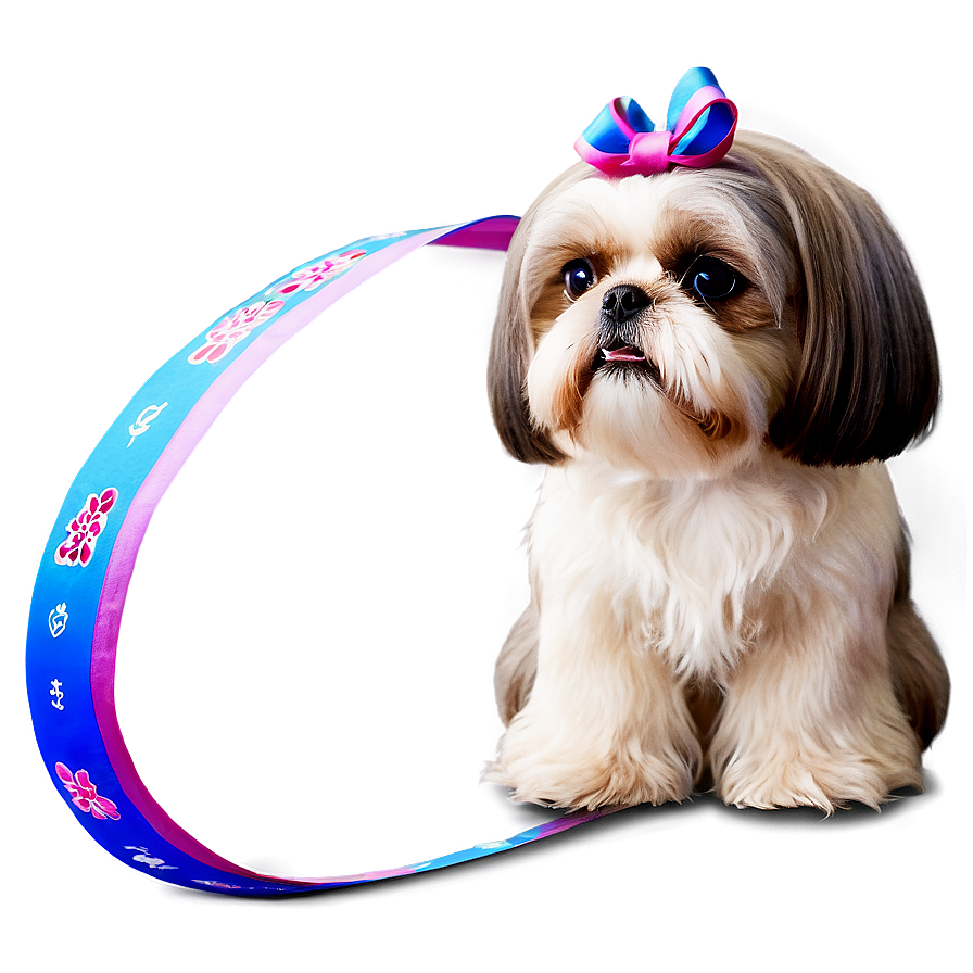 Shih Tzu With Ribbon Png 06242024