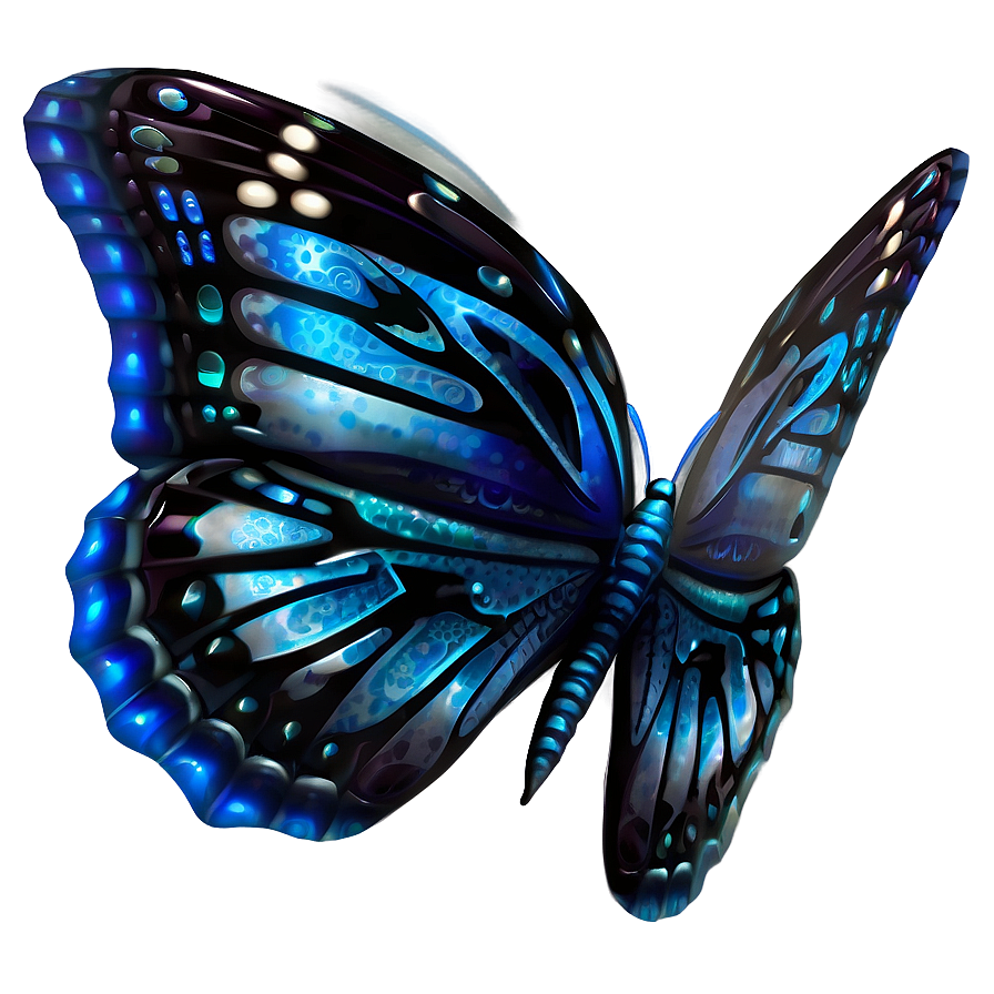 Shimmering Blue Butterfly Png Hke10