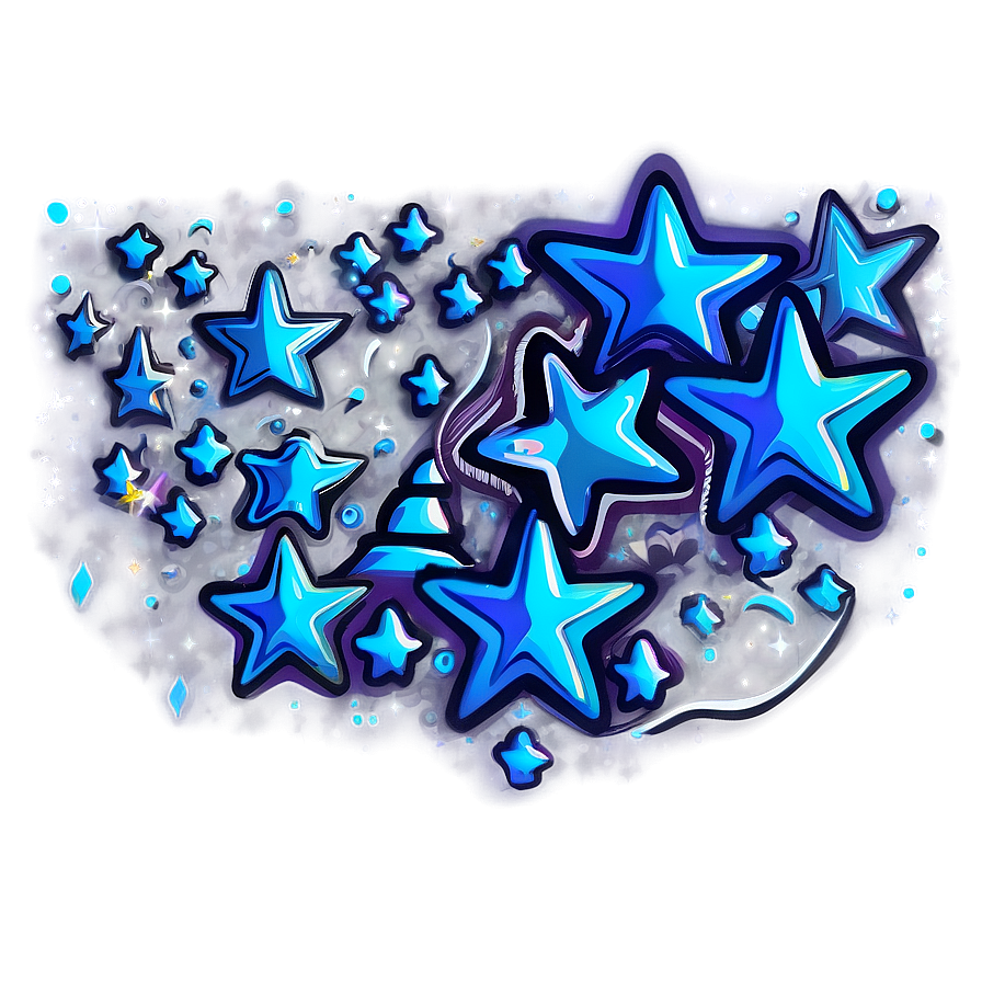 Shimmering Blue Stars Png Lmt31