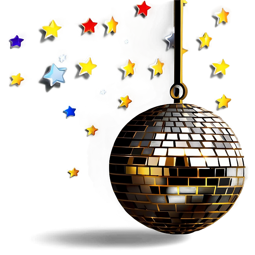 Shimmering Disco Ballwith Stars