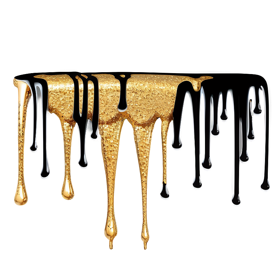 Shimmering Gold Glitter Drip Png 06282024