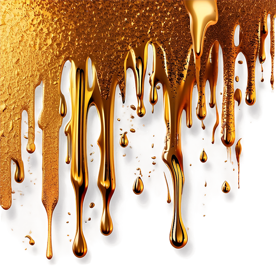 Shimmering Gold Glitter Drip Png 06282024