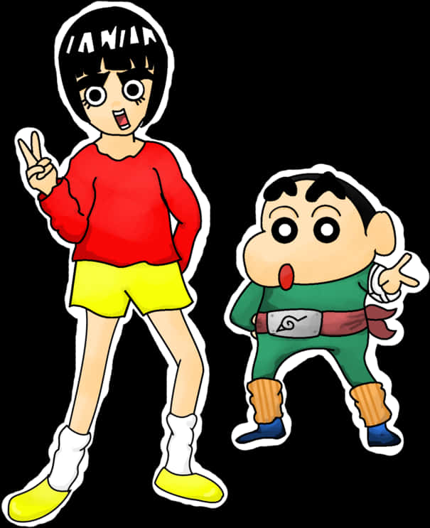 Shin Chanand Friend Cartoon Characters