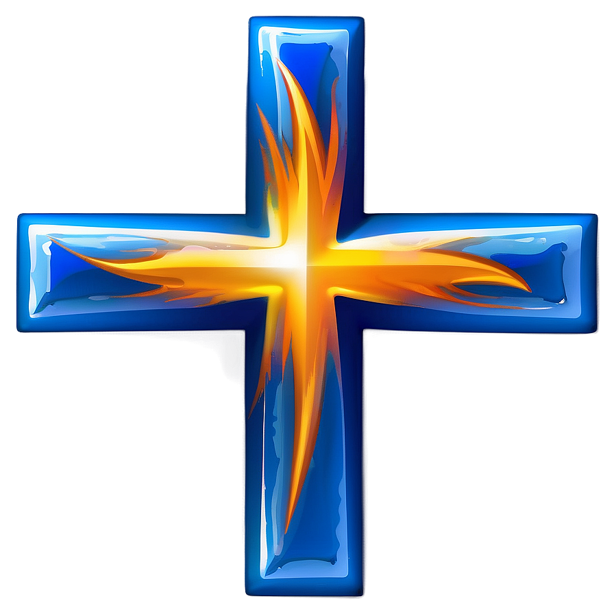 Shiny Blue Cross Symbol Png Ovr58