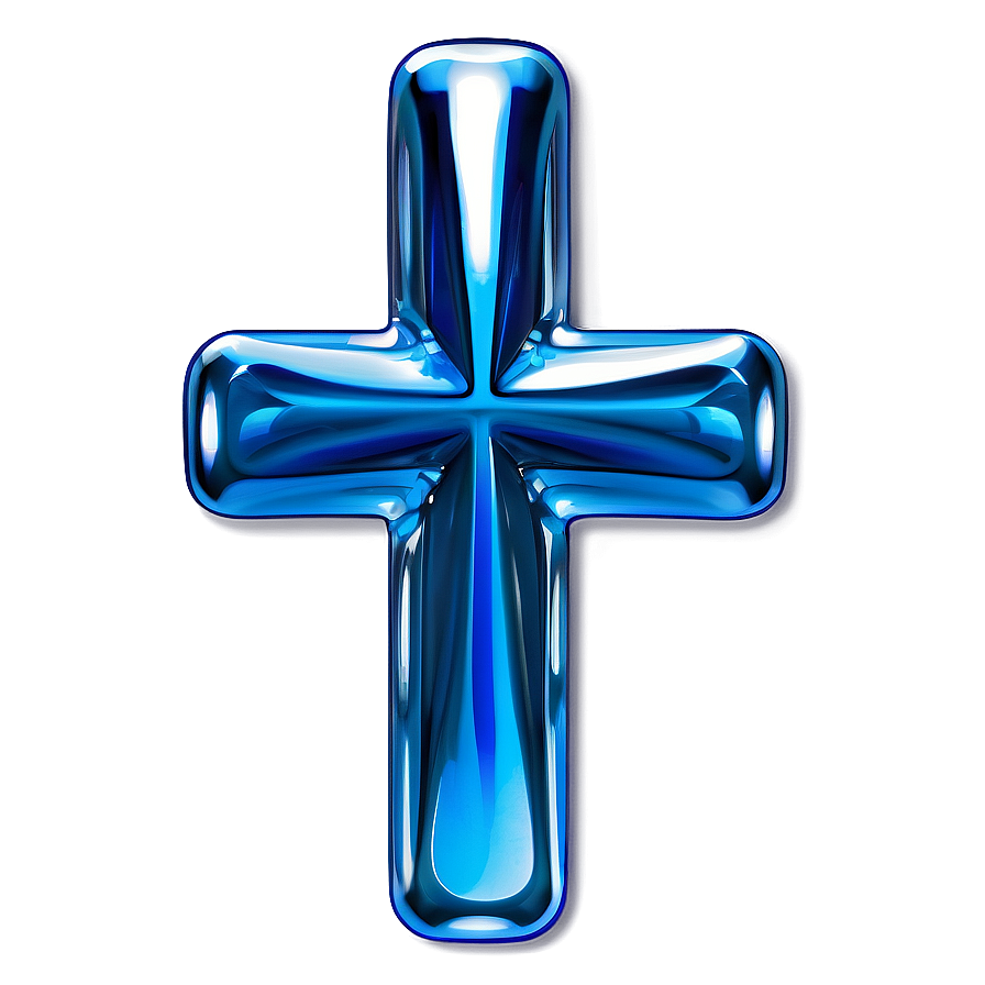 Shiny Blue Cross Symbol Png Xks40