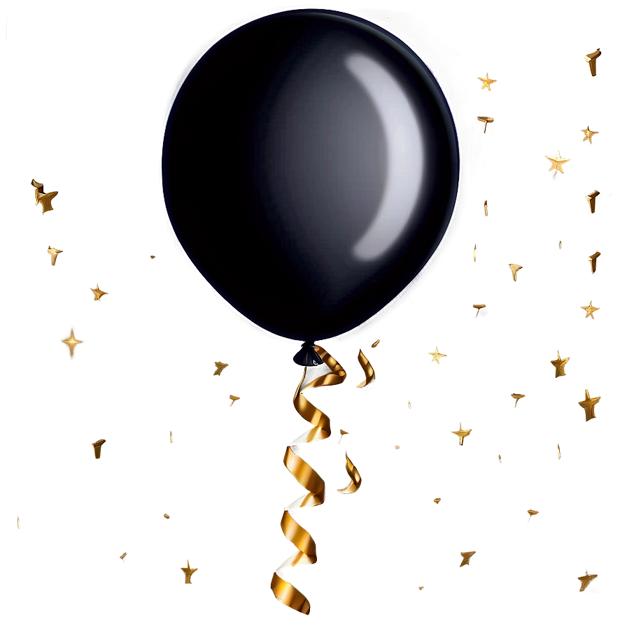 Shiny Gold And Black Balloons Png 06132024