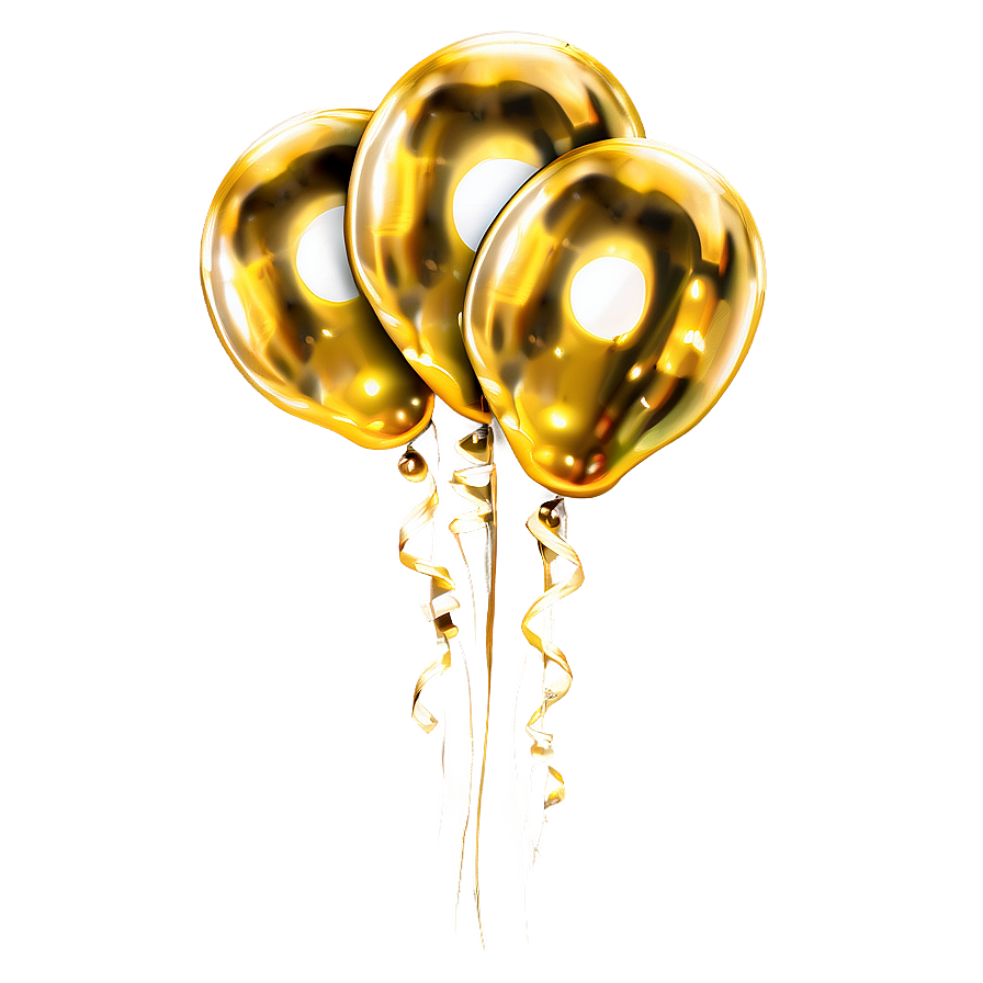 Shiny Gold Balloons Png 27