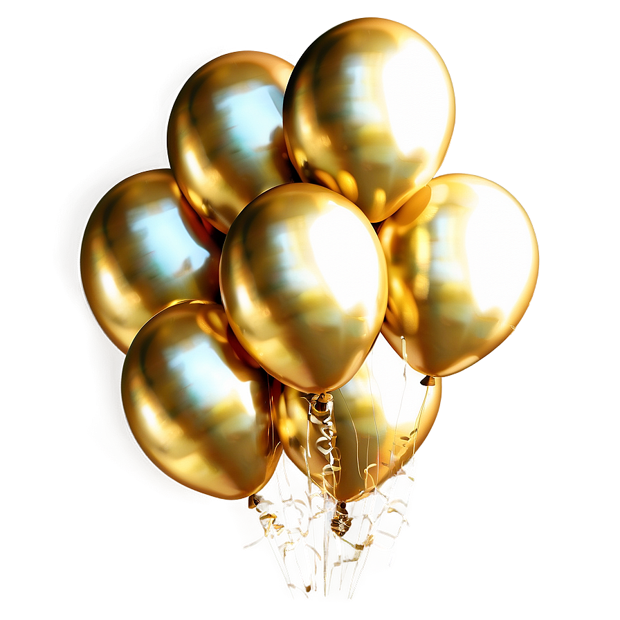 Shiny Gold Balloons Png 27