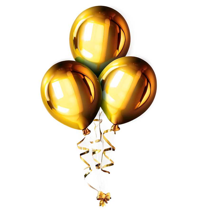 Shiny Gold Balloons Png Yyd37