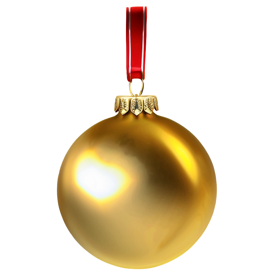 Shiny Gold Christmas Bauble Png Fug5