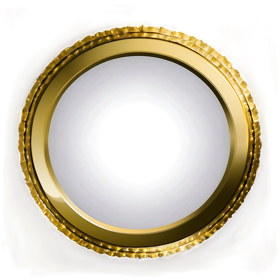 Shiny Gold Circle Frame Png 06262024