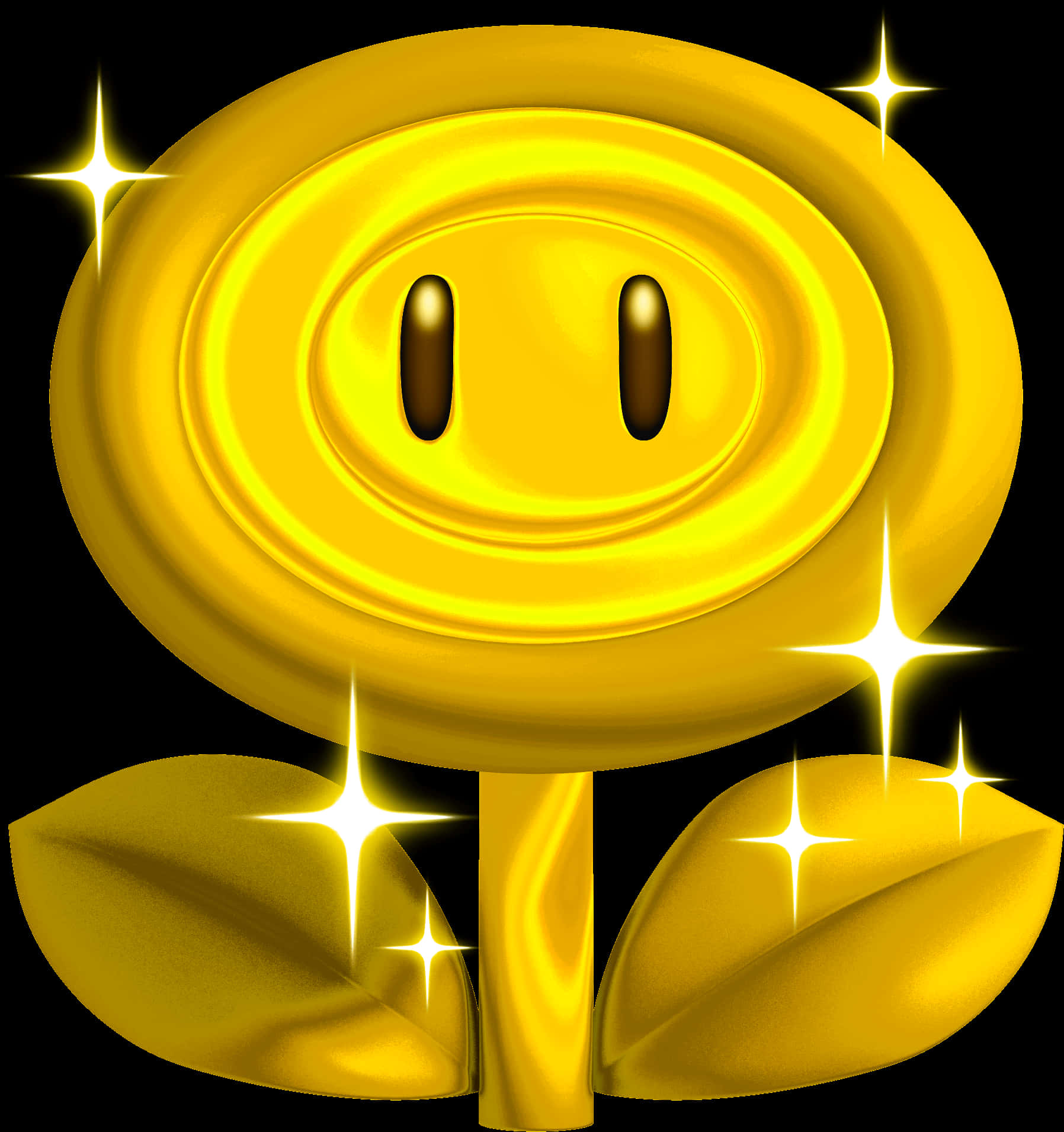 Shiny Gold Smiley Flower