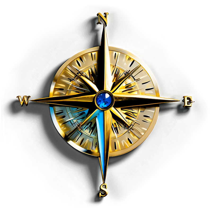 Shiny Golden Compass Png 05042024