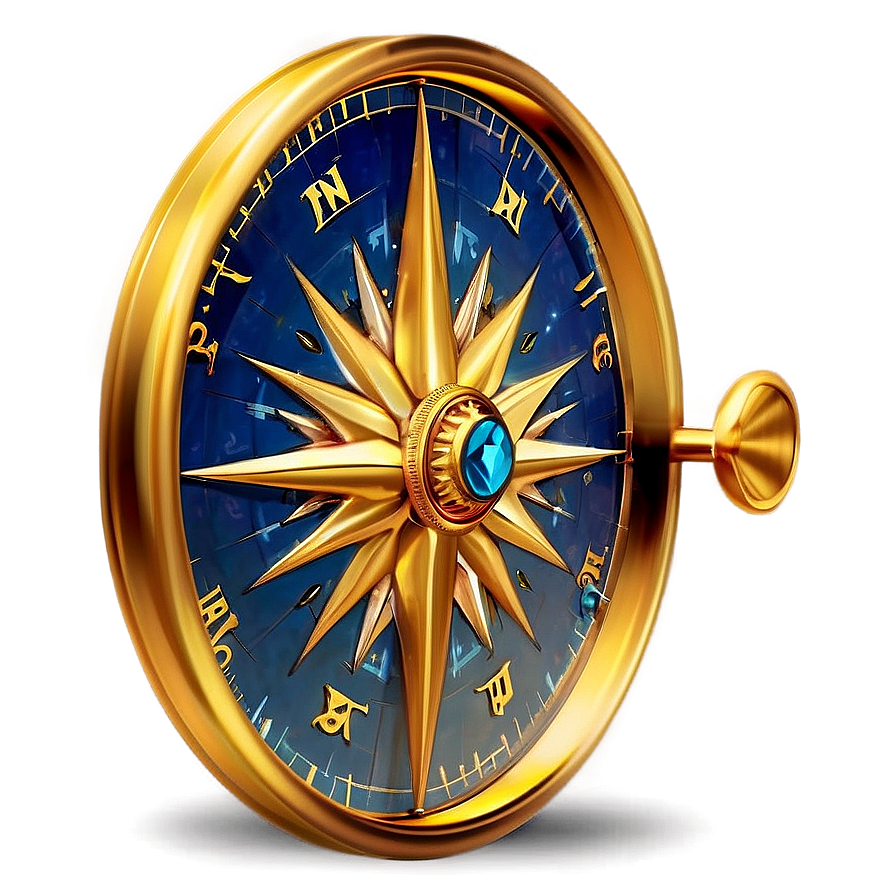 Shiny Golden Compass Png Bto5
