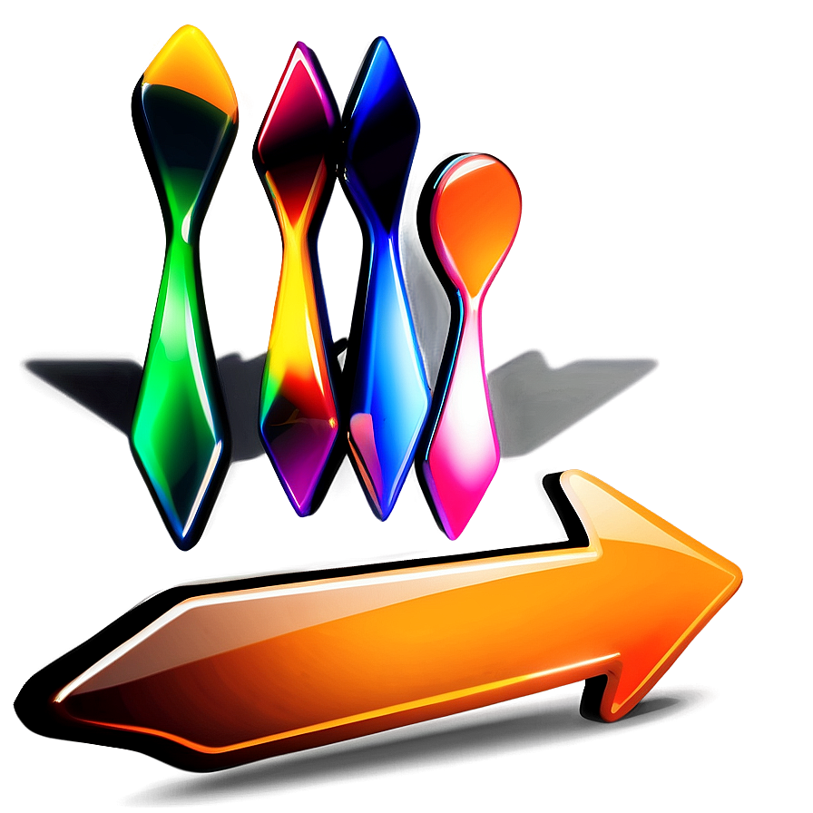 Shiny Orange Arrow Pointer Png Qev19