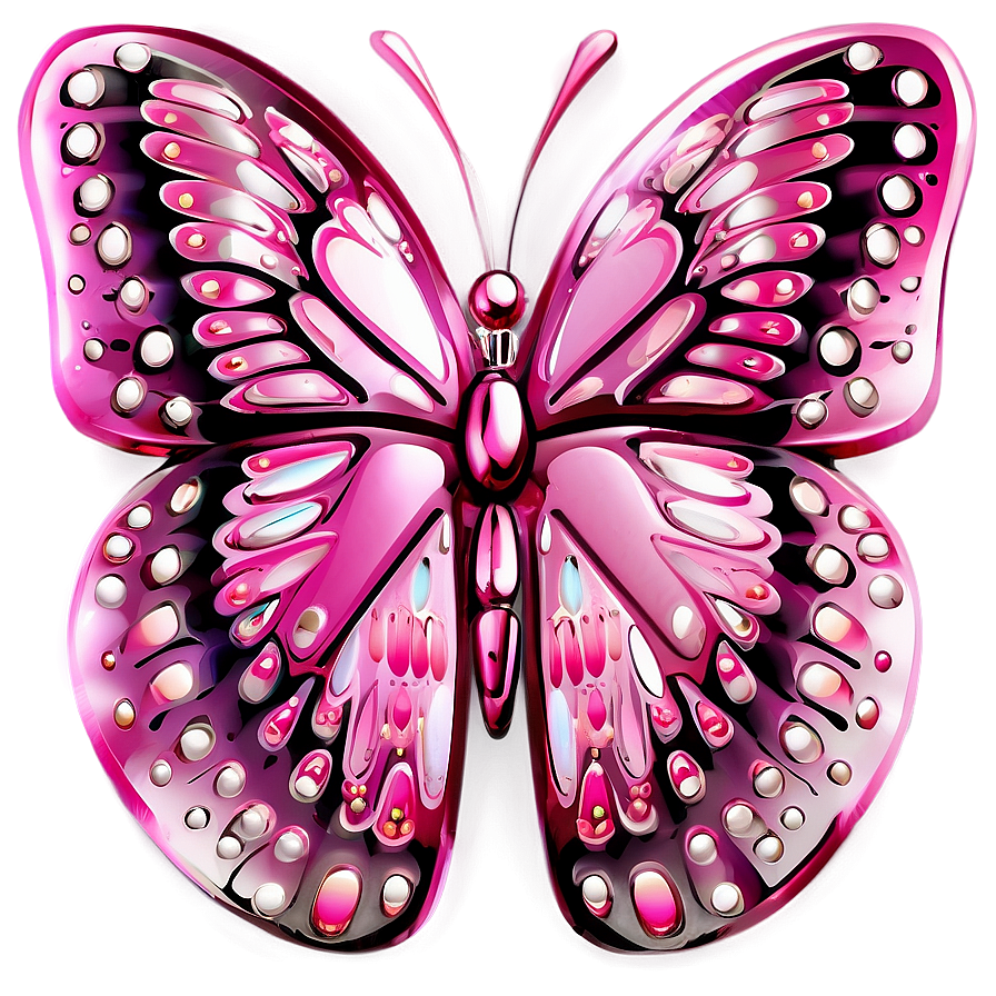 Shiny Pink Butterfly Decoration Png 21