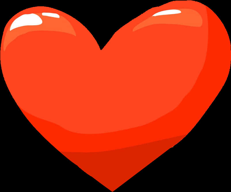 Shiny Red Heart Transparent Background