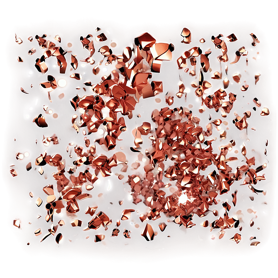 Shiny Rose Gold Glitter Particles Png 41