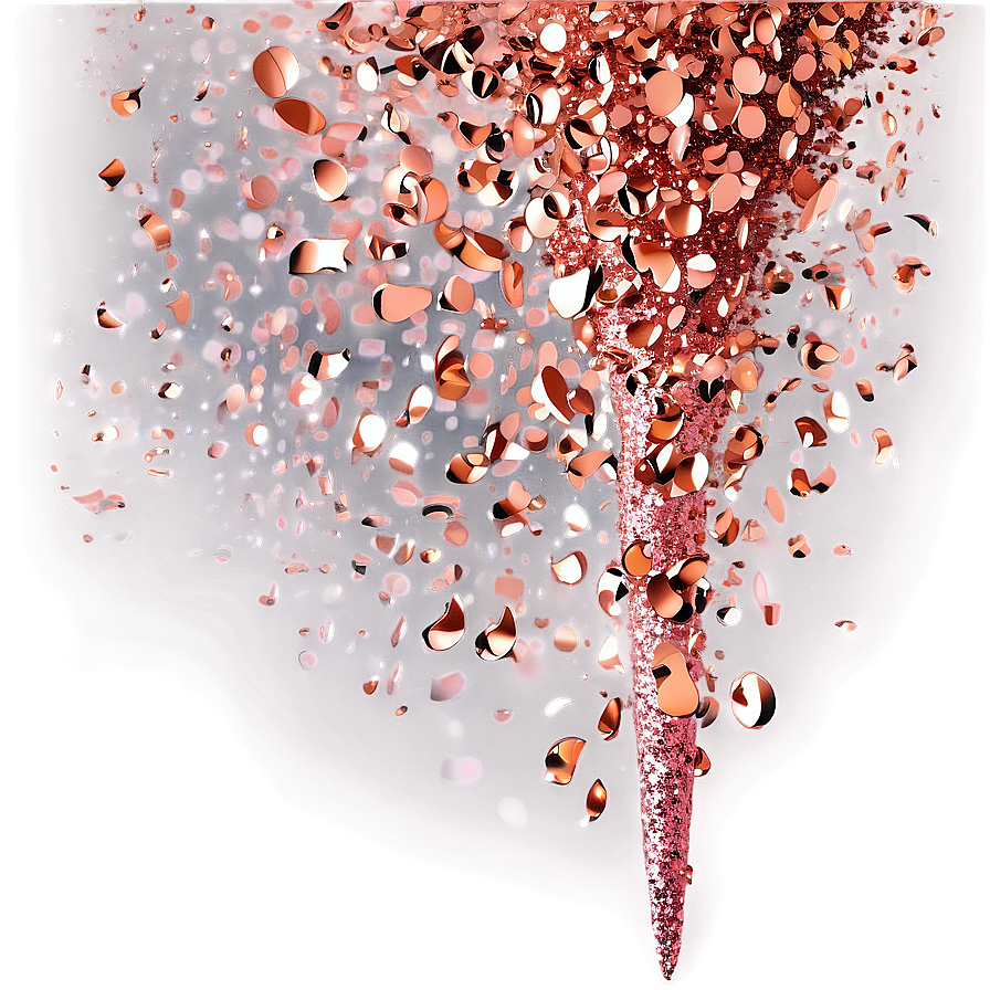 Shiny Rose Gold Glitter Particles Png 84