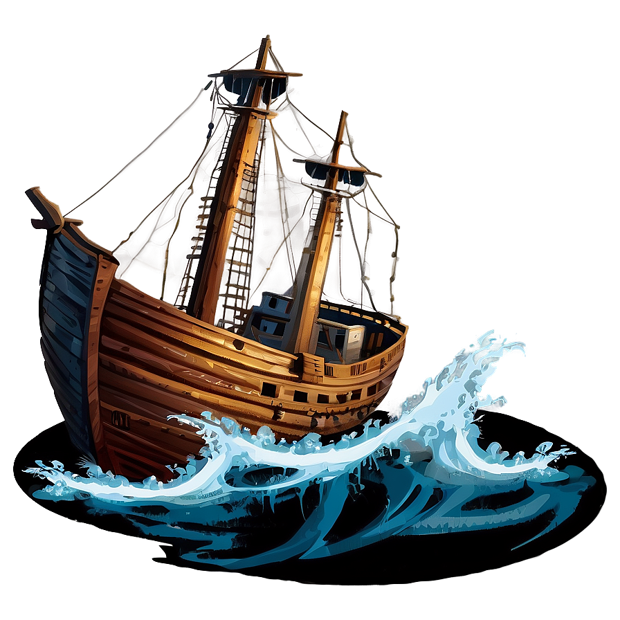 Shipwreck In Stormy Seas Png Gjq52