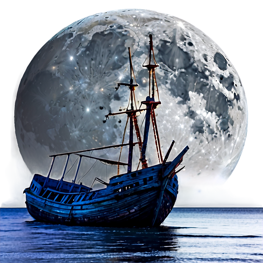 Shipwreck In The Moonlight Png 06212024