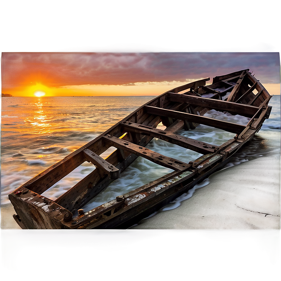 Shipwreck Shoreline Sunset Png 06212024