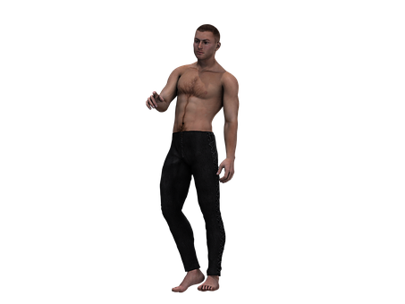 Shirtless Man3 D Model