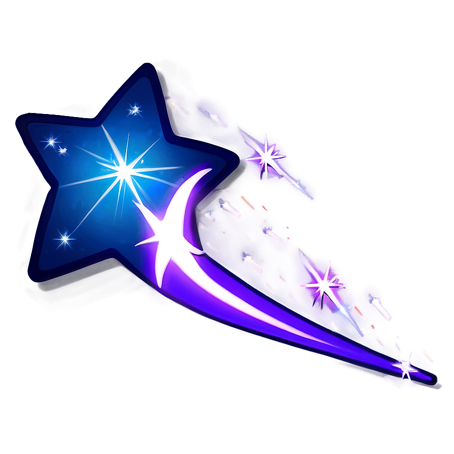 Shooting Star With Sparkling Trail Png Puo