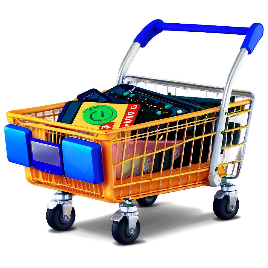 Shopping Cart With Electronics Png 97