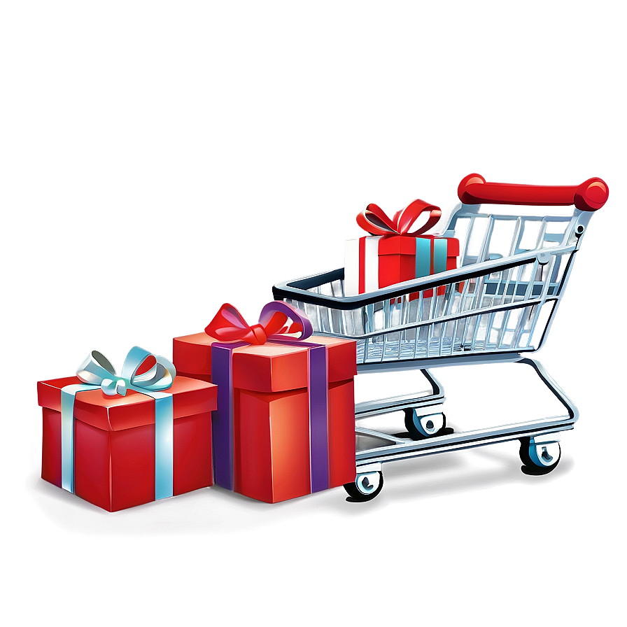 Shopping Cart With Gifts Png Dwn71
