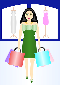 Shopping Spree Fashion Boutique Illustration