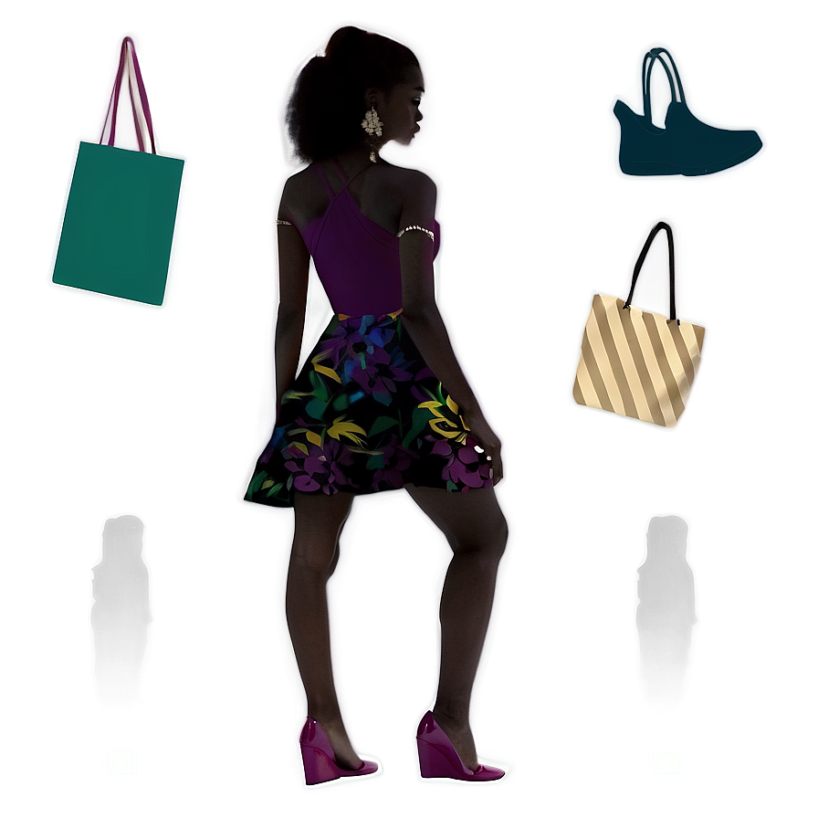 Shopping Woman Silhouette Png 05232024