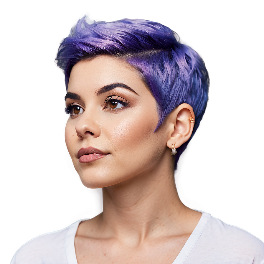 Short And Sassy Purple Pixie Cut Png Fen