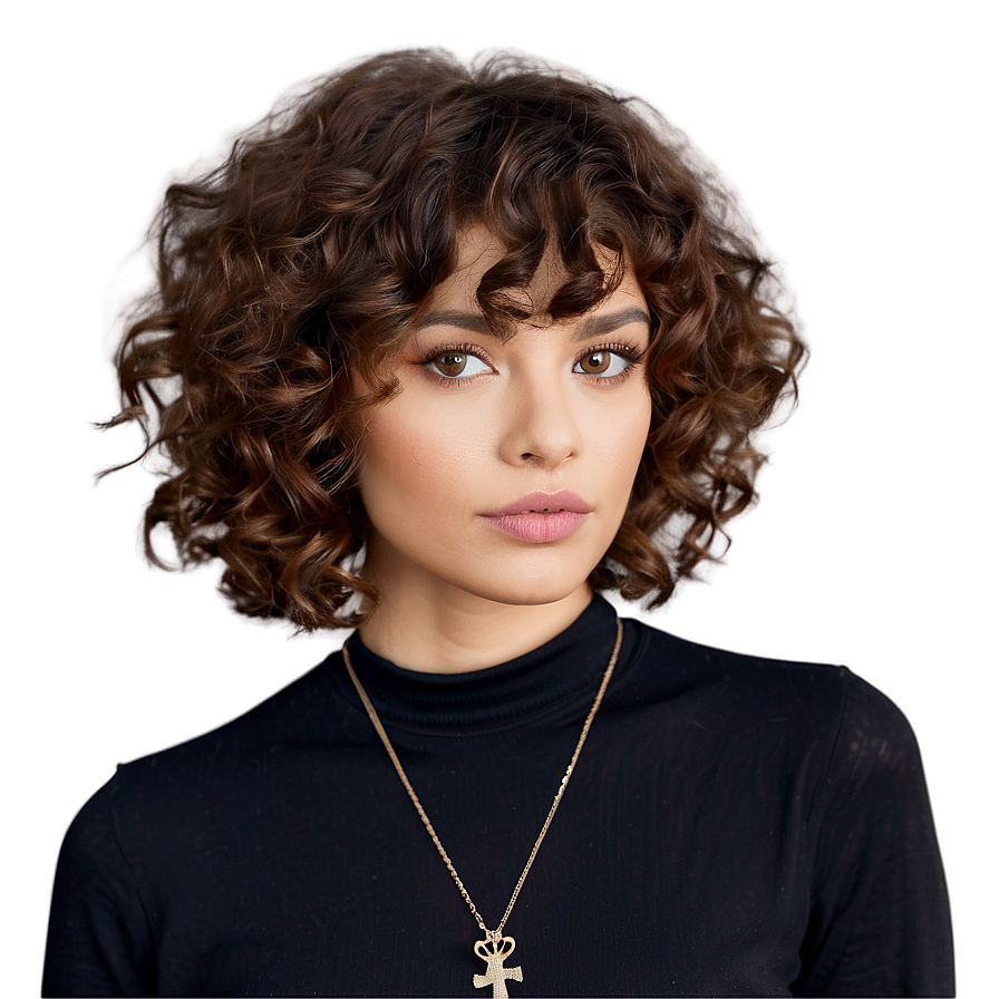 Short Curly Hair Charm Png 8