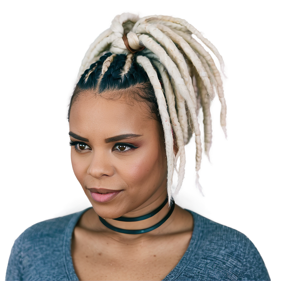 Short Dreads On White Hair Png Shp6