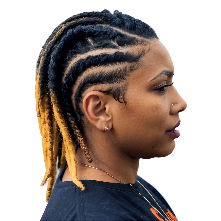 Short Dreads With Undercut Design Png Dft93