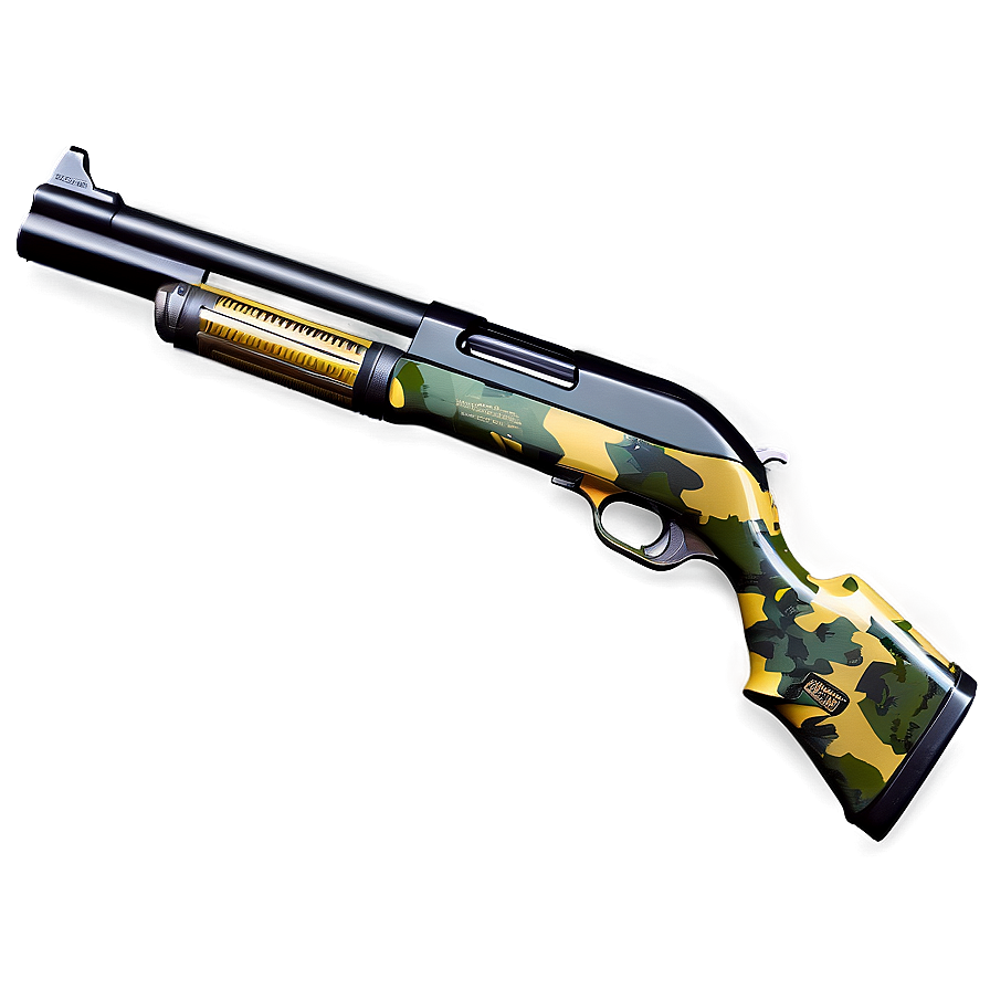 Shotgun With Camo Paint Png Mxb