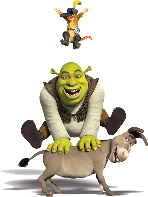 Shrekand Donkeywith Pussin Boots