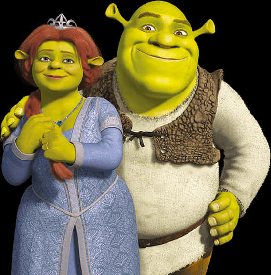 Shrekand Fiona Smiling Together