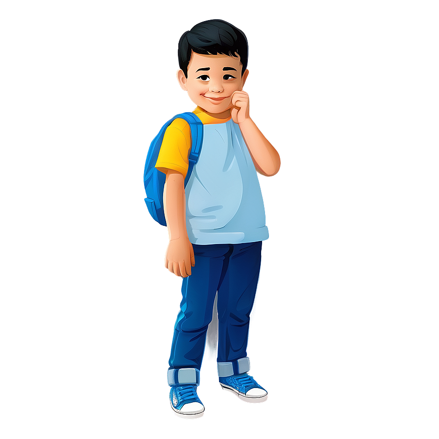 Shy Cartoon Kid Png 06132024