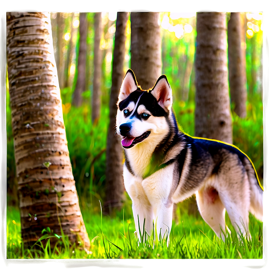 Siberian Husky In Forest Png Gyw