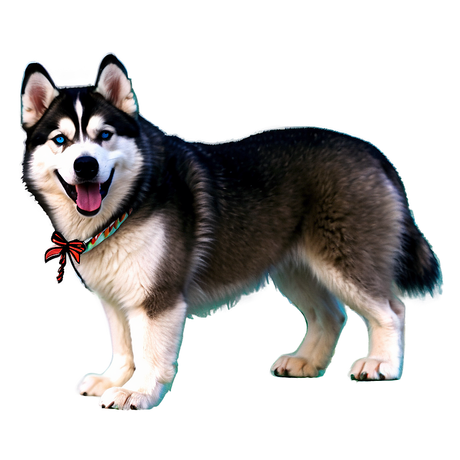 Siberian Husky With Bow Png Iad23