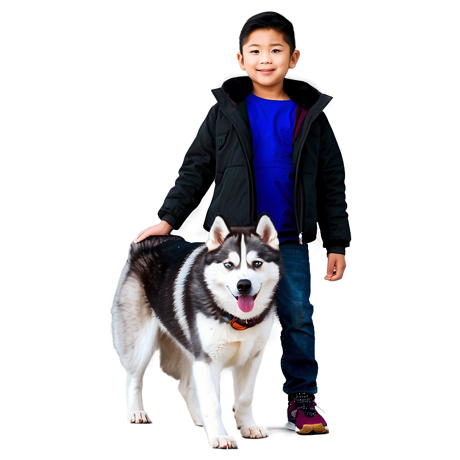 Siberian Husky With Kids Png 15