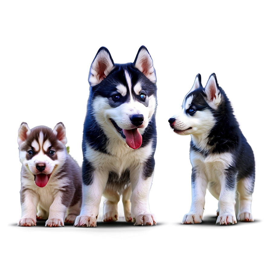 Siberian Husky With Puppies Png 06252024