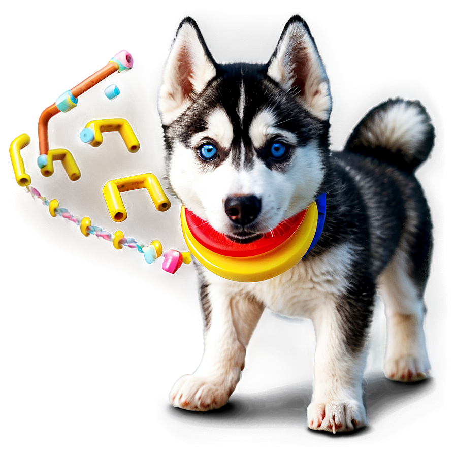 Siberian Husky With Toys Png 06252024