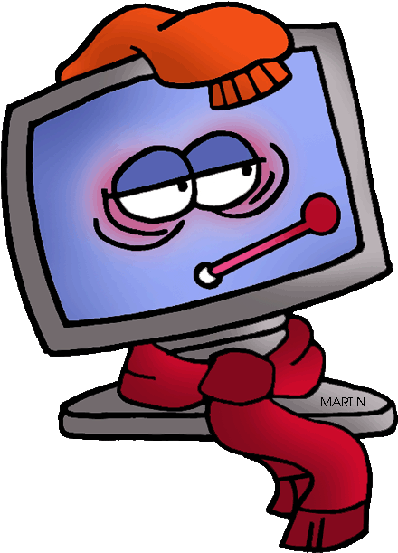 Sick Computer Clipart