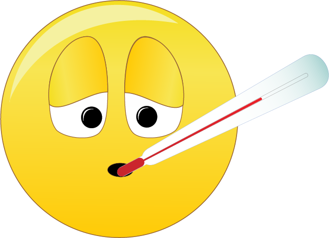 Sick Emoticonwith Thermometer