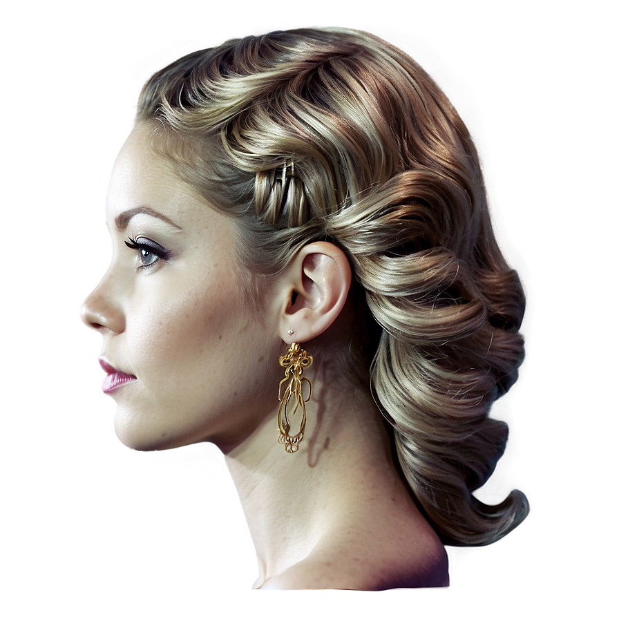 Side-swept Waves Hairstyle Png 62