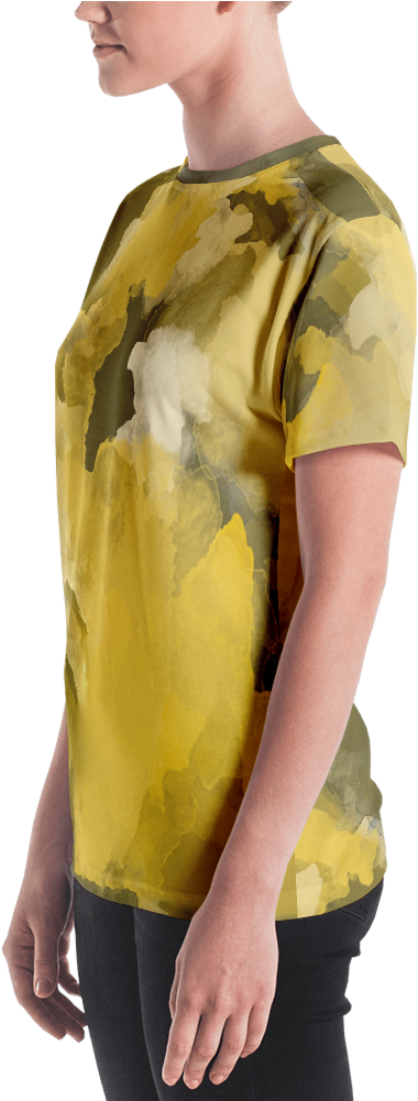 Side View Yellow Camouflage T Shirt